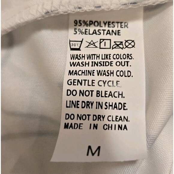 Jumpsuit Womens White Black Abstract Print Halter Sleeveless Wide Leg Medium Y2K - Picture 9 of 9